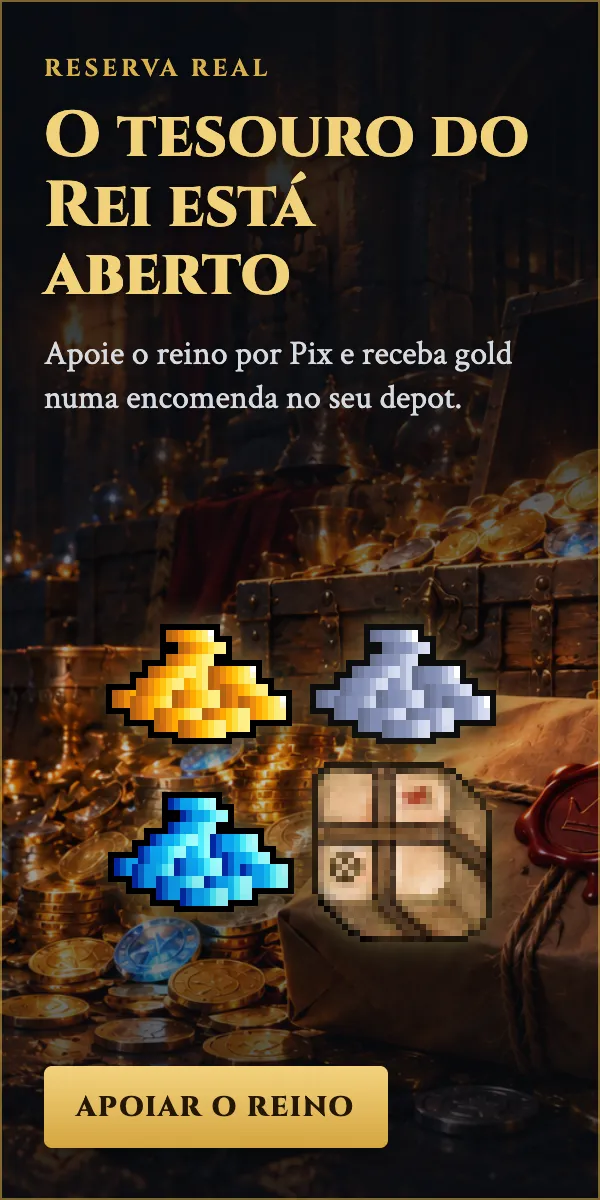 Reserva Real: apoie o reino por Pix e receba gold no seu depot