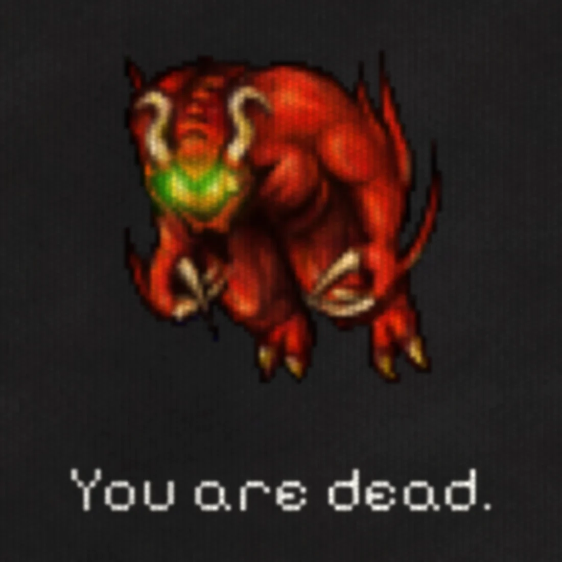 Camiseta Tibia You Are Dead, detalhe da estampa