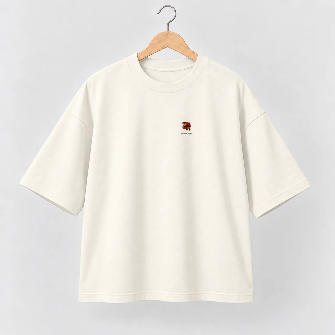 Camiseta Tibia You Are Dead · Oversized Off-white